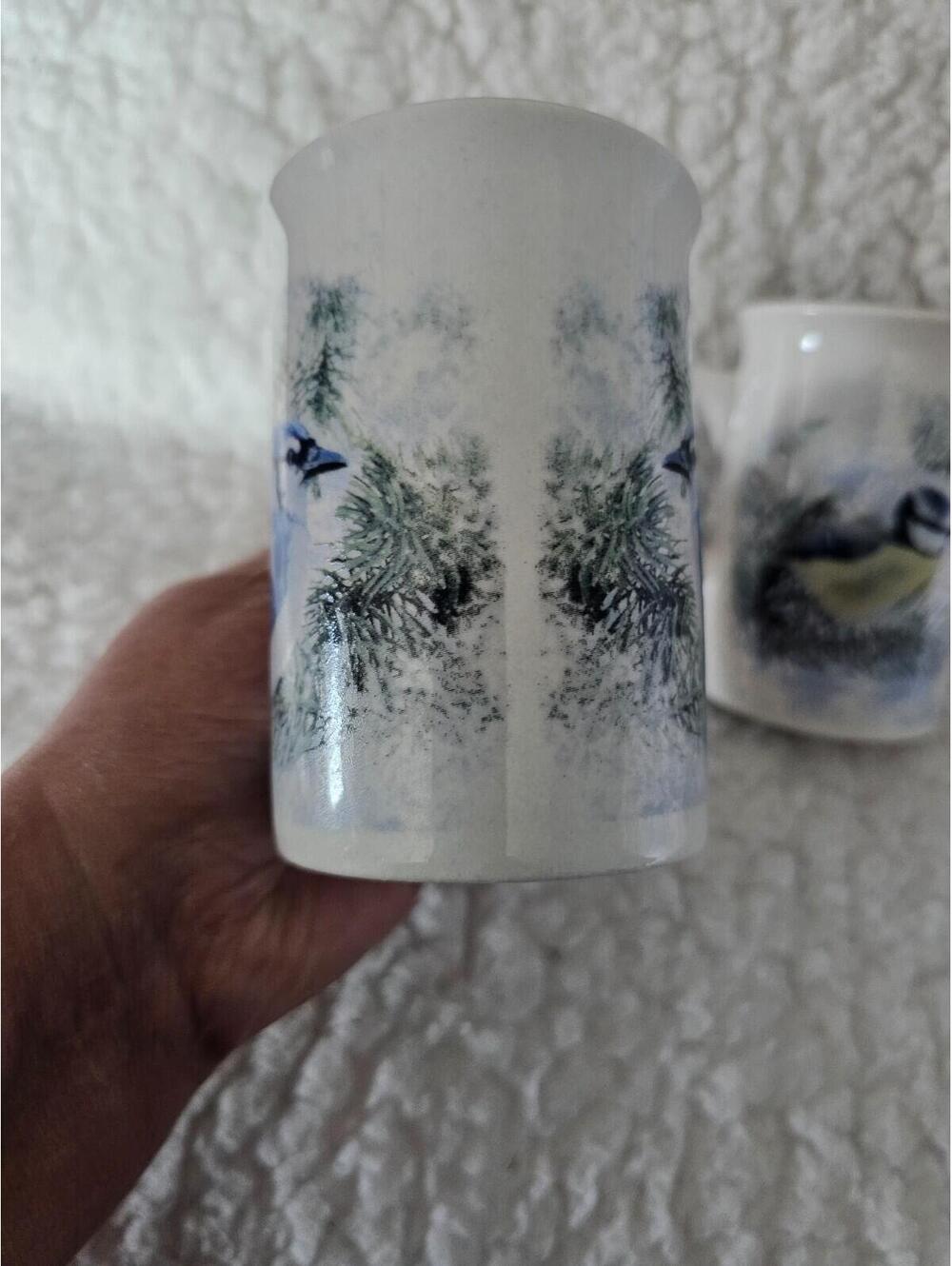 (Set of 2) Vintage Designpac Beautiful Bird Coffee Tea Mug Cup White 4" Ceramic - Picture 3 of 13